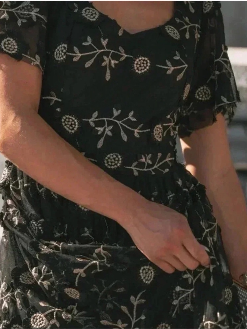 Ivy City Co Black Floral Embroidered Maxi Athena Dress - Picture 4 of 8
